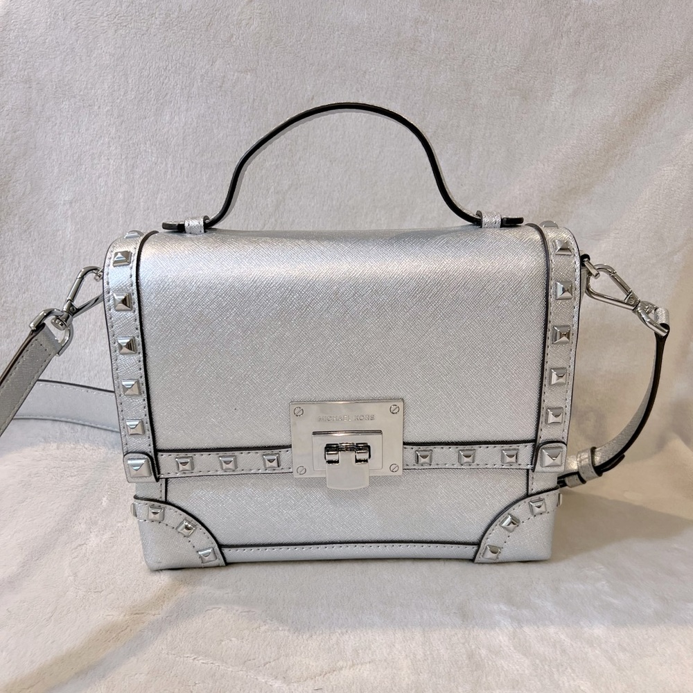 Michael Kors Silver Tina Trunk Bag